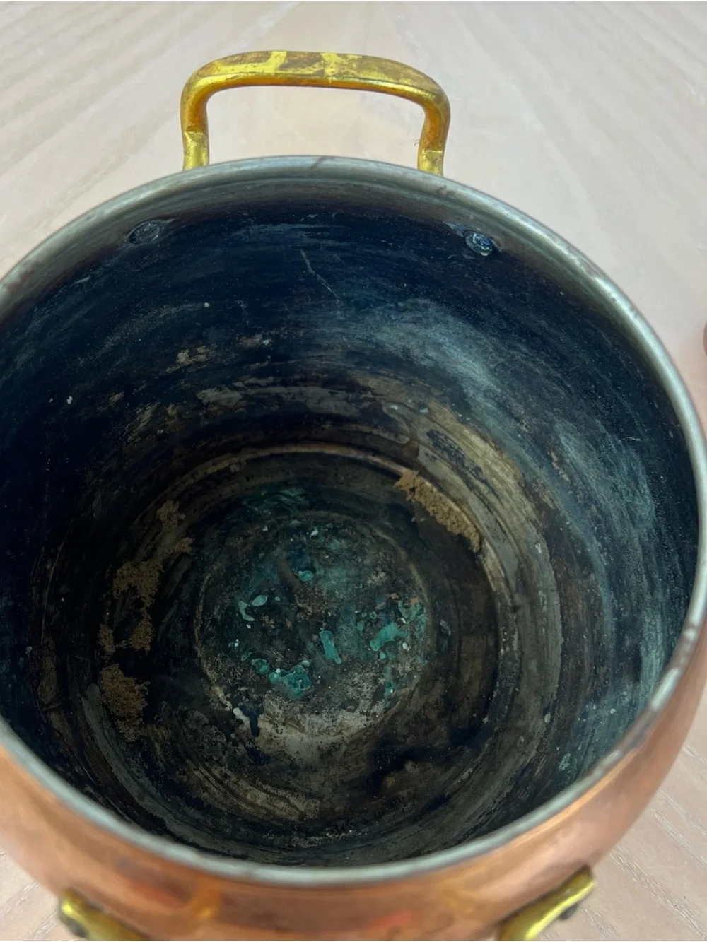 Copper Scent Pot with Brass Handles - Copper